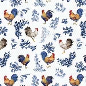 Wilmington Prints Home to Roost 3023 39710 145 White Roosters