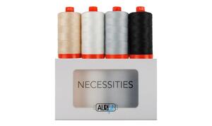 Aurifil AC50NC4 Necessities Thread Collection, 4 Large Spools Cotton 50WT, Colors included: 2000, 2021, 2600, 2692