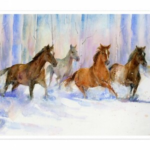 EE Schenck Snowfall on the Range 3WI19289-PNL-CTN-D Large Horse Digital Panel