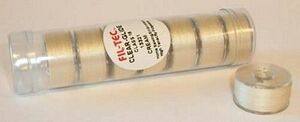 FilTec 13321, Clear Glide Class 15 Poly Cream Thread PreFwound 8 Bobbins Tube x145Yds