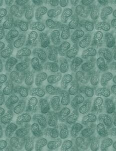 Wilmington Prints Savor the Gnoment  3023 39723 444 Paisley Teal