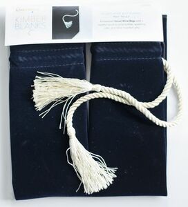 KimberBell KDKB256 Velvet Wine Bag Blank, Set of 2, Navy