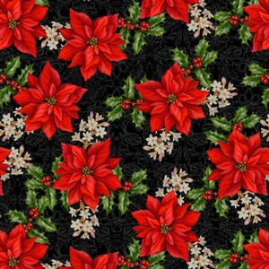 EE Schenck Christmas Legend II HEG260-99 SMALL POINSETTIA - BLACK