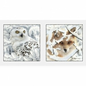 EE Schenck Spirit Animals PNBSANI-4755-PA Snow Leopard/Wolf Panel