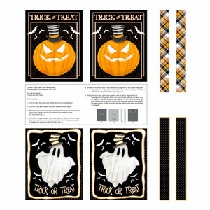 EE Schenck Olde Salem's Black Hat Society HEG325PG-39 36" Trick or Treat Bags Panel Glow in the Dark