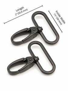 Patterns by Annie HAR15SWBMTWO Swivel Hook 1.5 in Black Metal 2 pc