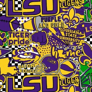 Sykel Enterprises SYKCCPLSU1165 Louisiana State University Cotton Fabric