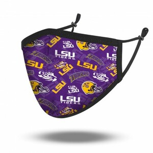 Sykel Enterprises SYKFAMLSU1300 Pre-made Cotton Face Masks Louisiana State