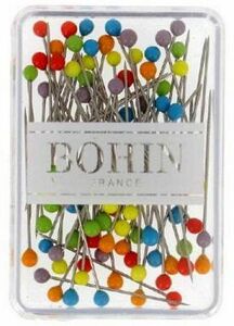 Bohin BH99957 Glass Head Pins 1 3/16 in Rainbow