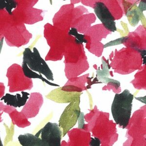 Fabric Finders 2447 Floral Fabric: Red, Black, and Green