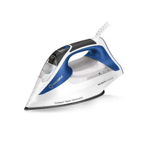 Reliable 240IR, Velocity Sensor Steam Iron “ECO” setting safe for all fabrics. The “Turbo” setting turns up the heat