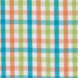 Fabric Finders T112 Lime, Turquoise, and Orange Check Fabric