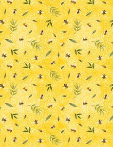 Wilmington Prints Autumn Sun 3022 32088 578 Bee Toss Yellow