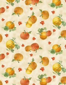 Wilmington Prints Harvest Gold 1077 89266 185 Pumpkin Toss Cream