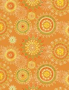 Wilmington Prints Harvest Gold 1077 89268 813 Medallions Orange