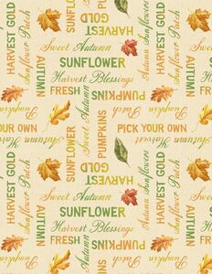 Wilmington Prints Harvest Gold 1077 89269 178 Word Toss Cream