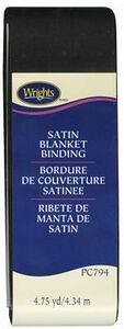 Wrights W794-031 Satin Blanket Binding Black