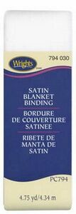 Wrights W794-030 Satin Blanket Binding White