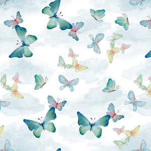 Blank Quilting Love is in the Air 1682-17 Lt. Blue Butterflies