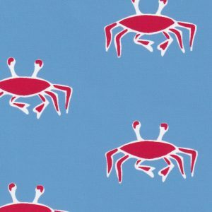 Fabric Finders 2380 Crab Fabric: Red and Blue