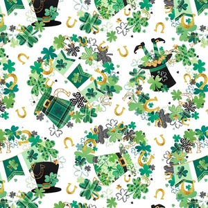 Blank Quilting Shamrocked! 2493 01 White