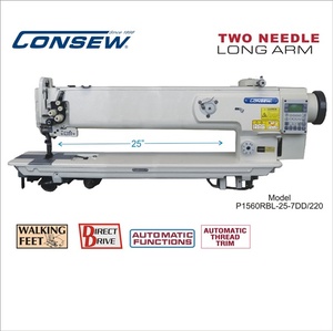 Consew, P1560RBL-25-77DD, Double, Needle, Walking, Foot, Machine, w/ KD, table, 220Volt