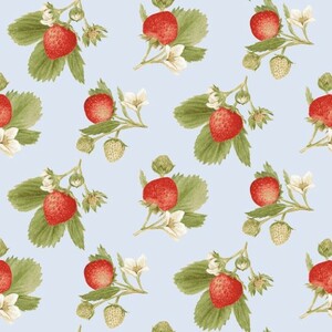 Henry Glass Strawberry Garden HEG504-78 Tossed Strawberry Sprigs