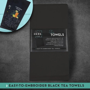 OESD TFH27374BLK Tea Towels - Black 2 Pack