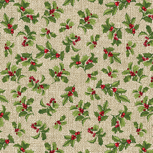 Benartex 13096-70 SEASONAL HOLLY NATURAL