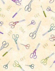 Wilmington Prints Sew Be It 3022 32094 196 Scissors Cream