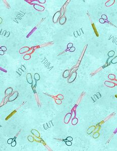 Wilmington Prints Sew Be It 3022 32094 496 Scissors Teal