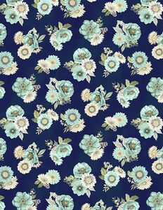 Wilmington Prints Blissful 3017 27646 471 Floral Toss Navy