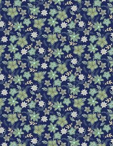 Wilmington Prints Blissful 3017 27647 475 Graphic Floral Navy