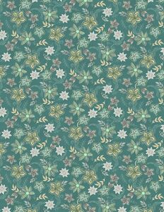 Wilmington Prints Blissful 3017 27647 775 Graphic Floral Teal