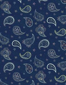 Wilmington Prints Blissful 3017 27648 473 Paisley Contour Navy