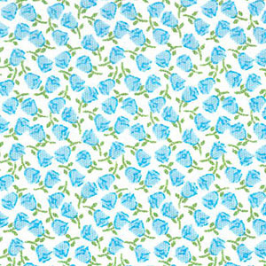 Fabric Finders 2039 Blue and Green Floral Fabric