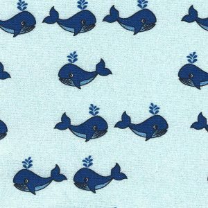 Fabric Finders 2470 Whale Print Fabric: Blue