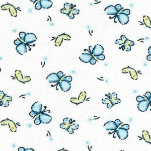 Fabric Finders 2475 Butterfly Print Fabric: Blue