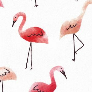 Fabric Finders 2446 Flamingo Print Fabric: Pink and Orange