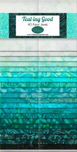 Wilmington Prints Teal-ing Good Batik 841 92 841 2-1/2in Strips 40pcs