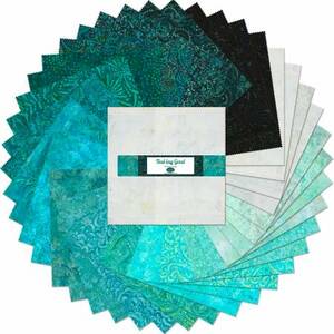 Wilmington Prints Teal-ing Good Batik 511 92 511 10in Squares 42pcs