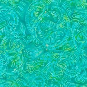 Wilmington Prints Teal-ing Good Batik 1400 22268 417 Light Blue Double Paisley Batik