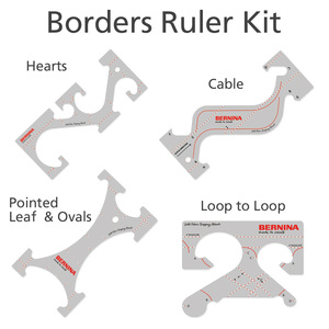 Bernina, BA.BSRK, Set of 4, Borders, Ruler, Kit, for, use, with, Ruler, Foot, #96, #72, #72S Domestic, or Longarm, machines, on both, Frame, and Table, Models