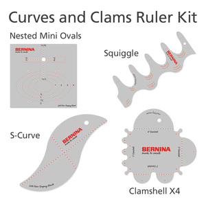 Bernina BA.CCRK Set of 4 Curves and Clams Ruler Kit for use with Ruler Foot #96, #72, #72S Domestic or Longarm machines on both Frame and Table Models