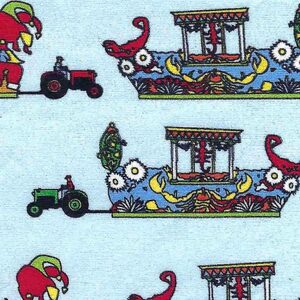 Fabric Finders 2483 Mardi Gras Parade Fabric: Floats and Tractors