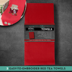 OESD TFH13560RED Tea Towels - Red 2 Pack