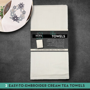 OESD TFH28704CRE Tea Towels - Cream 2 Pack