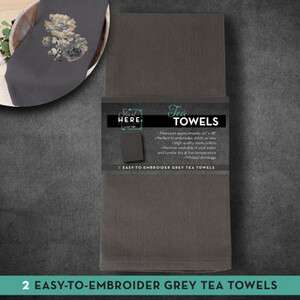 OESD TFH19548GRAY Tea Towels - Grey 2 Pack