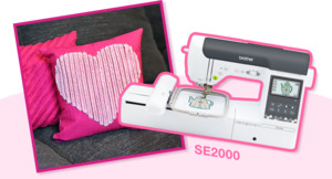 Brother SE2000 5x7 Hoop Embroidery Machine WiFi +Color Screen Edit, 241Stitches,193Designs, Knee Lift, Side Feed, Artspira App