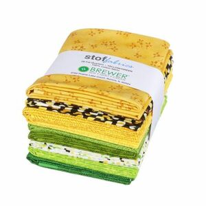 Stof A/S Fabrics STQCFQ5 Stof Yellow Green Fat Quarter Bundle 9pk